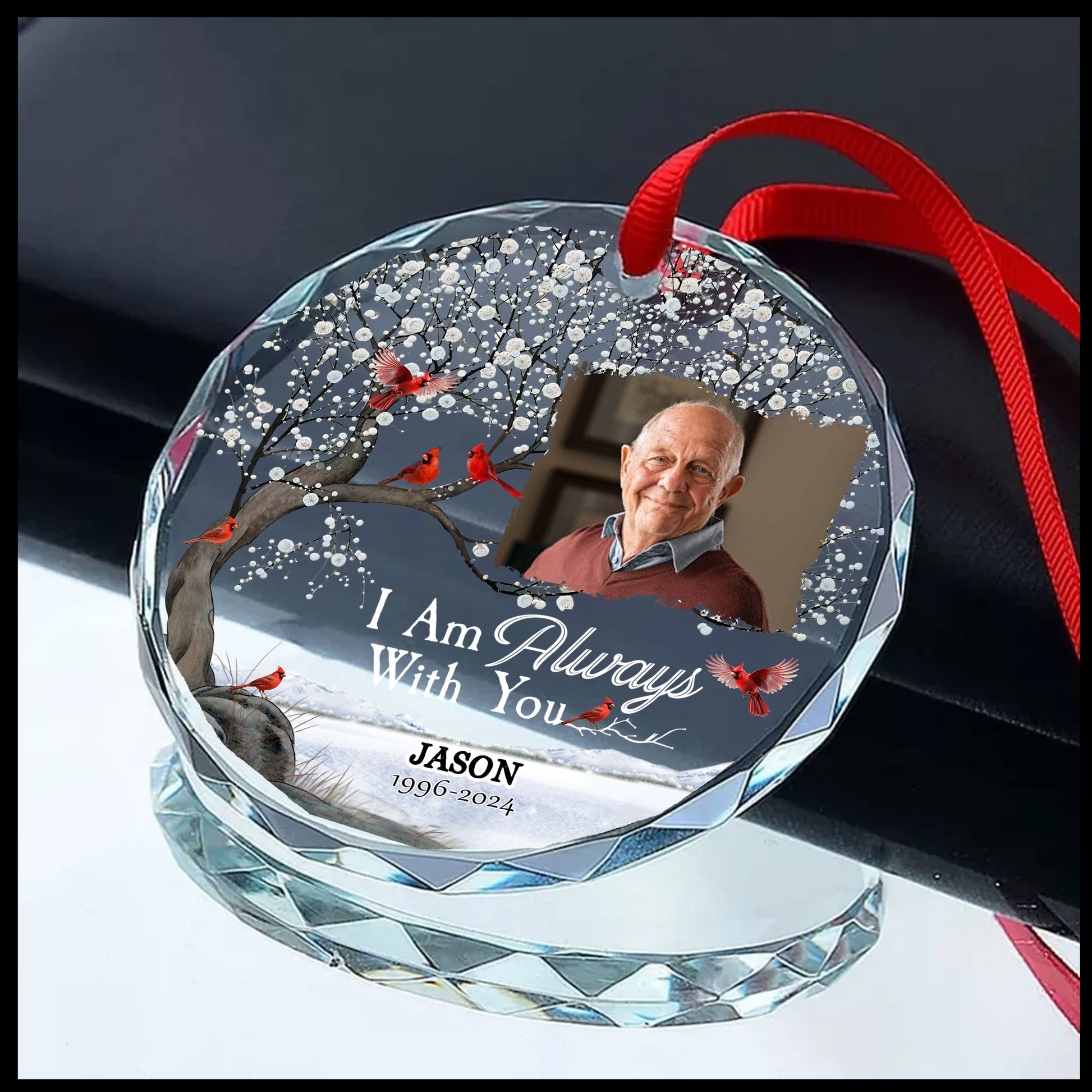 Personalized Ornament Memorial I'm always with you Glass Ornament Holiday Decorations - LuthCreative