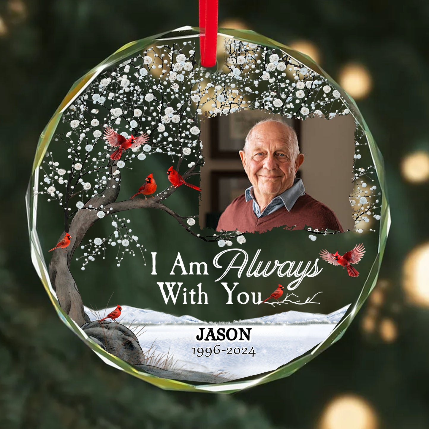 Personalized Ornament Memorial I'm always with you Glass Ornament Holiday Decorations - LuthCreative