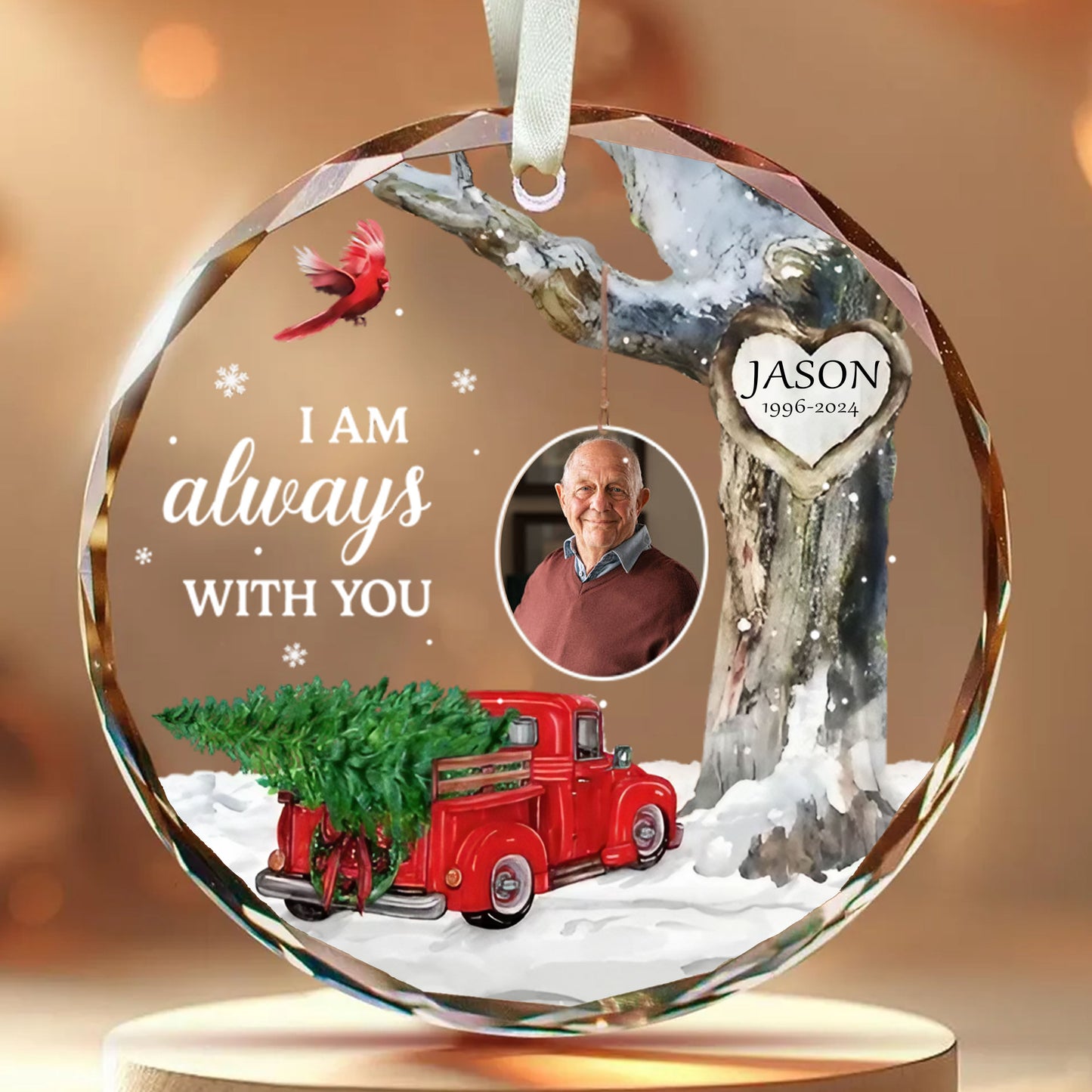 Personalized Ornament Memorial I'm always with you Glass Ornament Holiday Decorations - LuthCreative