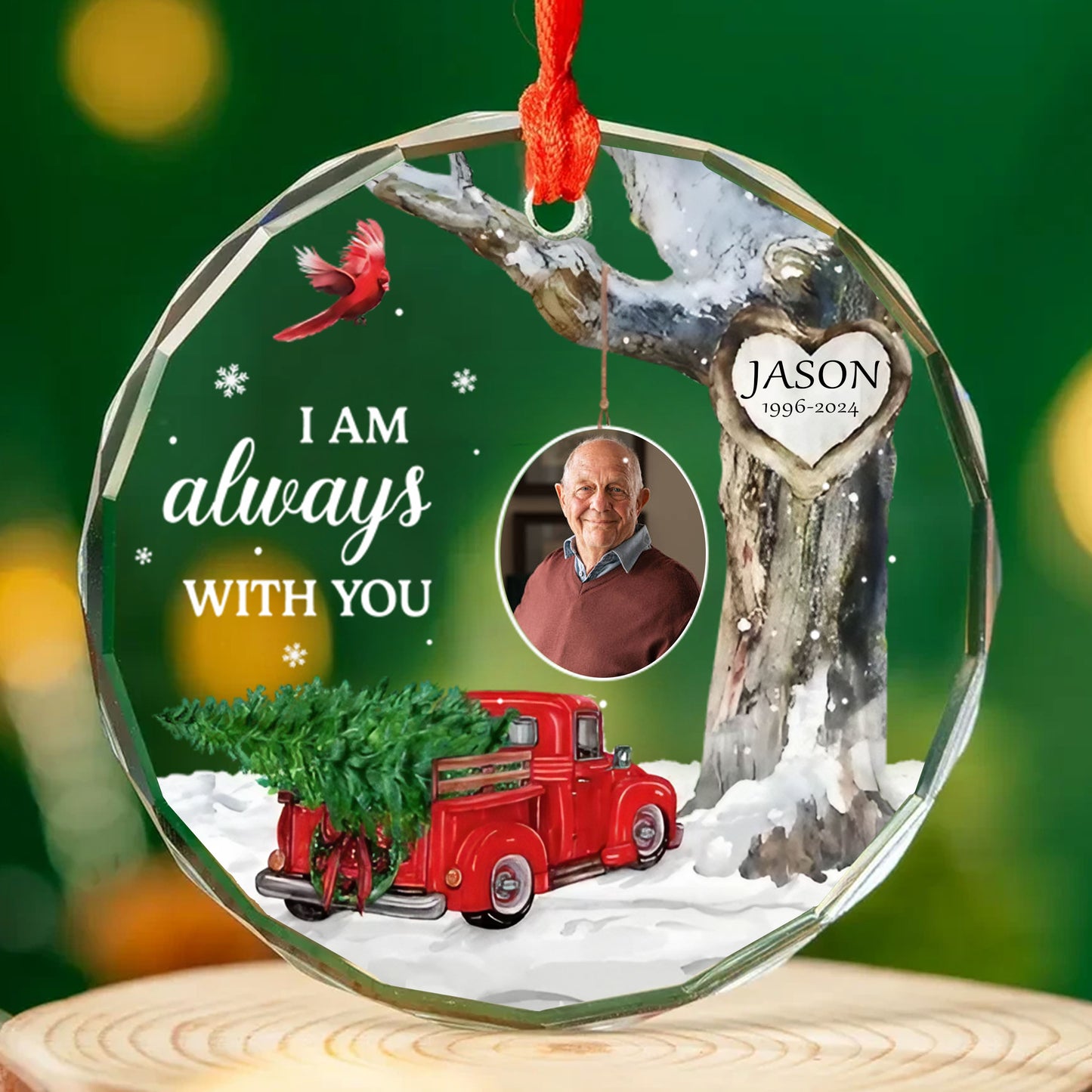 Personalized Ornament Memorial I'm always with you Glass Ornament Holiday Decorations - LuthCreative