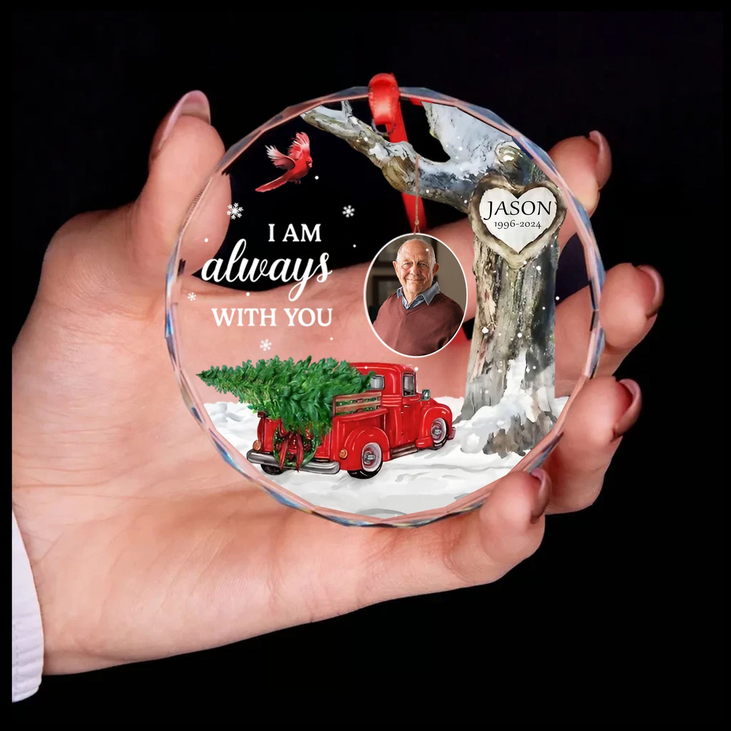 Personalized Ornament Memorial I'm always with you Glass Ornament Holiday Decorations - LuthCreative