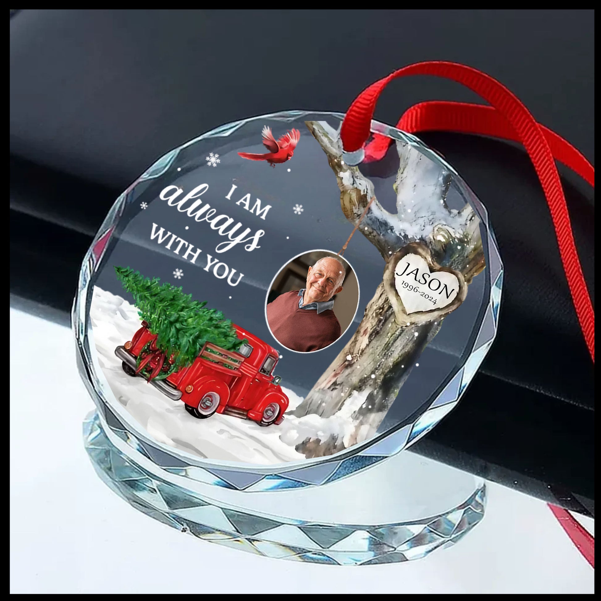 Personalized Ornament Memorial I'm always with you Glass Ornament Holiday Decorations - LuthCreative