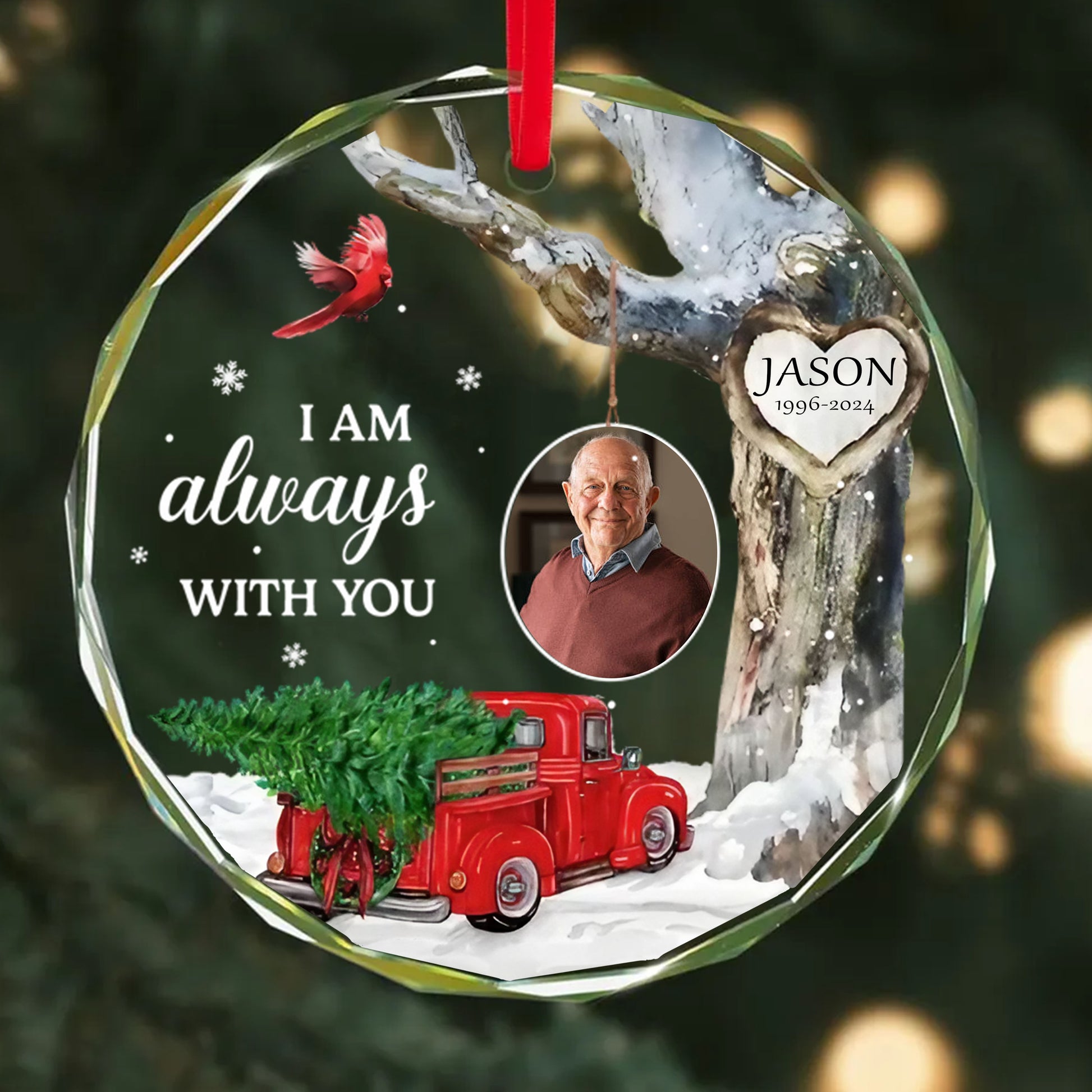 Personalized Ornament Memorial I'm always with you Glass Ornament Holiday Decorations - LuthCreative