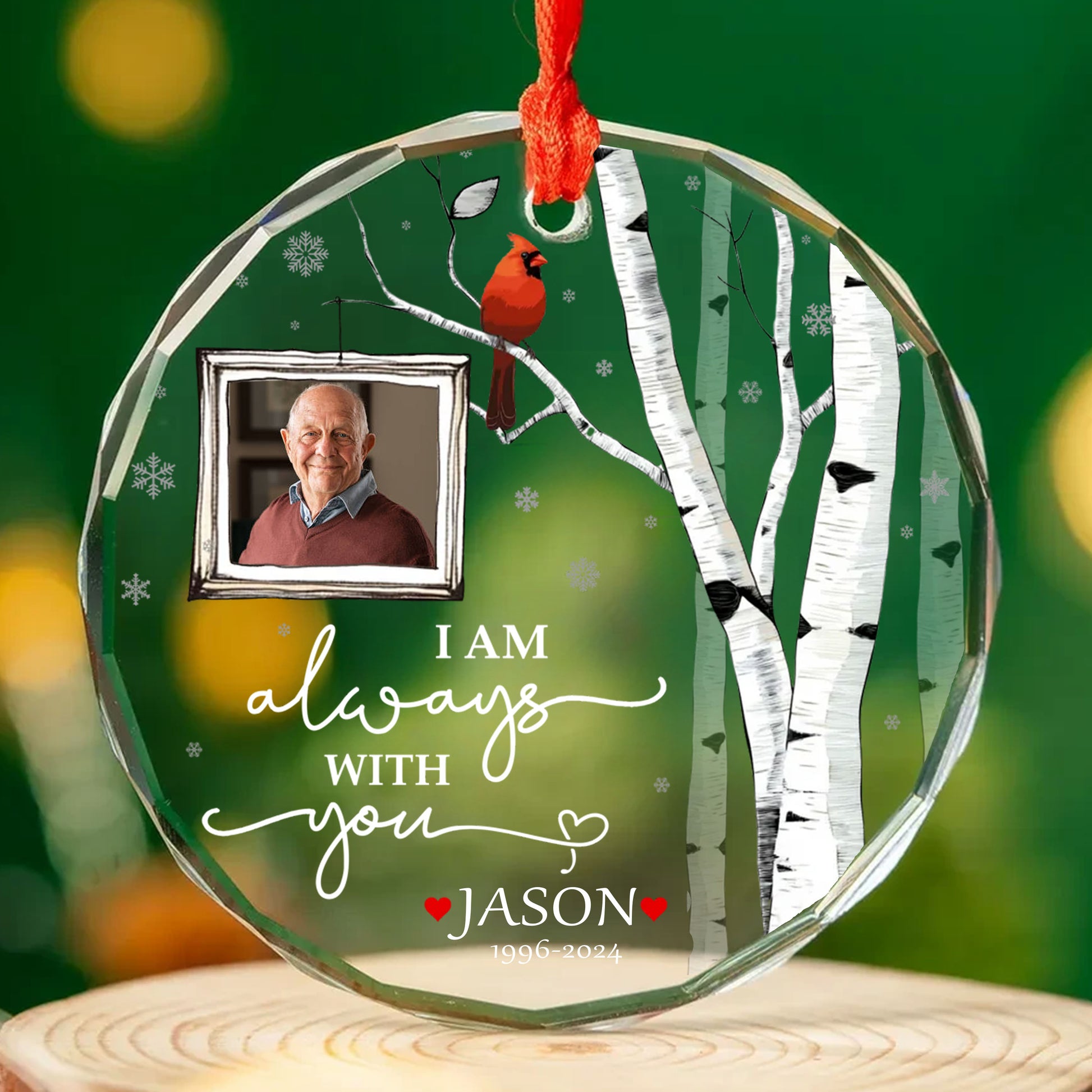 Personalized Ornament Memorial I'm always with you Glass Ornament Holiday Decorations - LuthCreative