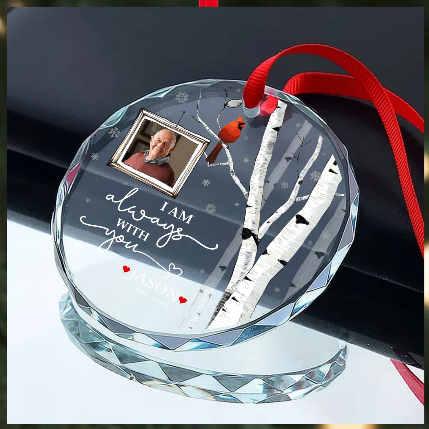 Personalized Ornament Memorial I'm always with you Glass Ornament Holiday Decorations - LuthCreative