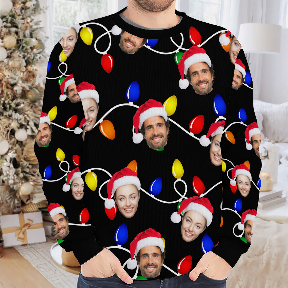 Personalized Gift Custom Ugly Christmas Sweater, Custom Face Crewneck Sweatshirt, Personalized Family Photo Sweater, Custom Gift for Men Women, Family Party Gifts Wool Sweater - LuthCreative