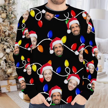 Personalized Gift Custom Ugly Christmas Sweater, Custom Face Crewneck Sweatshirt, Personalized Family Photo Sweater, Custom Gift for Men Women, Family Party Gifts Wool Sweater - LuthCreative