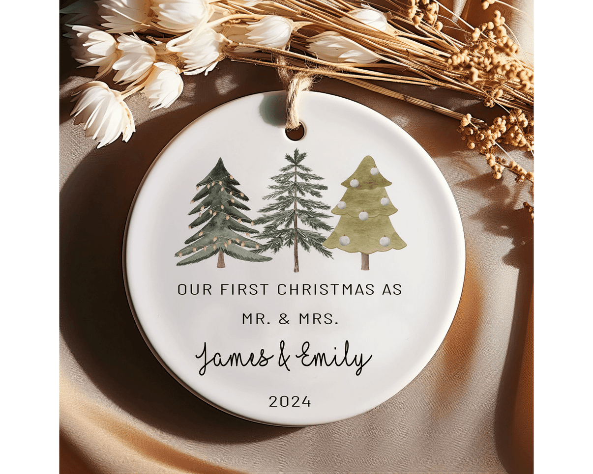 Personalized Ornament Our First Christmas Family Ornament Holiday Decorations - LuthCreative