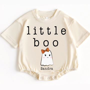 Romper Baby Long Sleeve Customize Little Boo - Personalized Custom Babysuit - Gift For Baby - LuthCreative