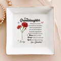 Personalized Ring Dish To my Granddaughter Customized Ceramic Jewelry Tray, Gift For Granddaughter, Wedding Gift - LuthCreative