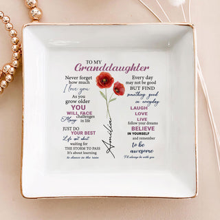 Personalized Ring Dish To My Granddaughter Never Forget Jewelry Dish