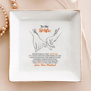 Personalized Wedding Ring Dish - Custom Jewelry Holder 'To My Wife' - Romantic Wedding Day Gift for Bride - LuthCreative