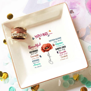 Personalized Ring Dish You Are Beautiful Jewelry Dish