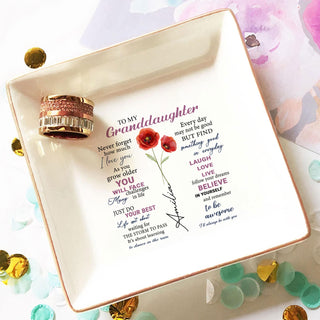 Personalized Ring Dish To My Granddaughter Never Forget Jewelry Dish