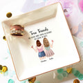 Personalized True Friendship Are Never Apart Ring Dish, Customized Jewelry Dish Friend Gift For Friend, Long Distance Best Friend Birthday - LuthCreative