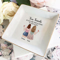 Personalized True Friendship Are Never Apart Ring Dish, Customized Jewelry Dish Friend Gift For Friend, Long Distance Best Friend Birthday - LuthCreative