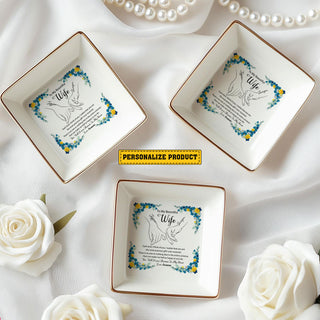 Personalized Wedding Ring Tray 'To My Beautiful Wife' - Custom Jewelry Organizer - Romantic Bridal Gift - LuthCreative