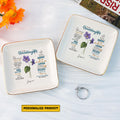 Personalized Ring Dish To My Granddaughter Customized Ceramic Jewelry Tray, Gift For Granddaughter, Wedding Gift - LuthCreative