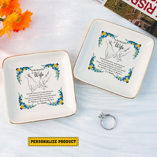 Personalized Wedding Ring Tray 'To My Beautiful Wife' - Custom Jewelry Organizer - Romantic Bridal Gift - LuthCreative