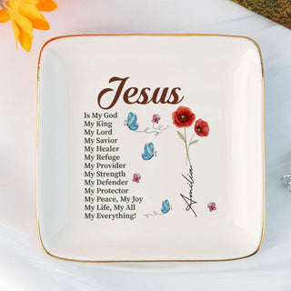 Personalized Ring Dish Jesus is my God my King my Lord Jewelry Dish