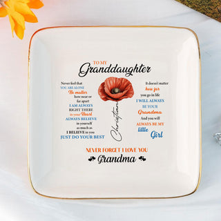 Personalized Ring Dish To my Granddaughter Jewelry Dish