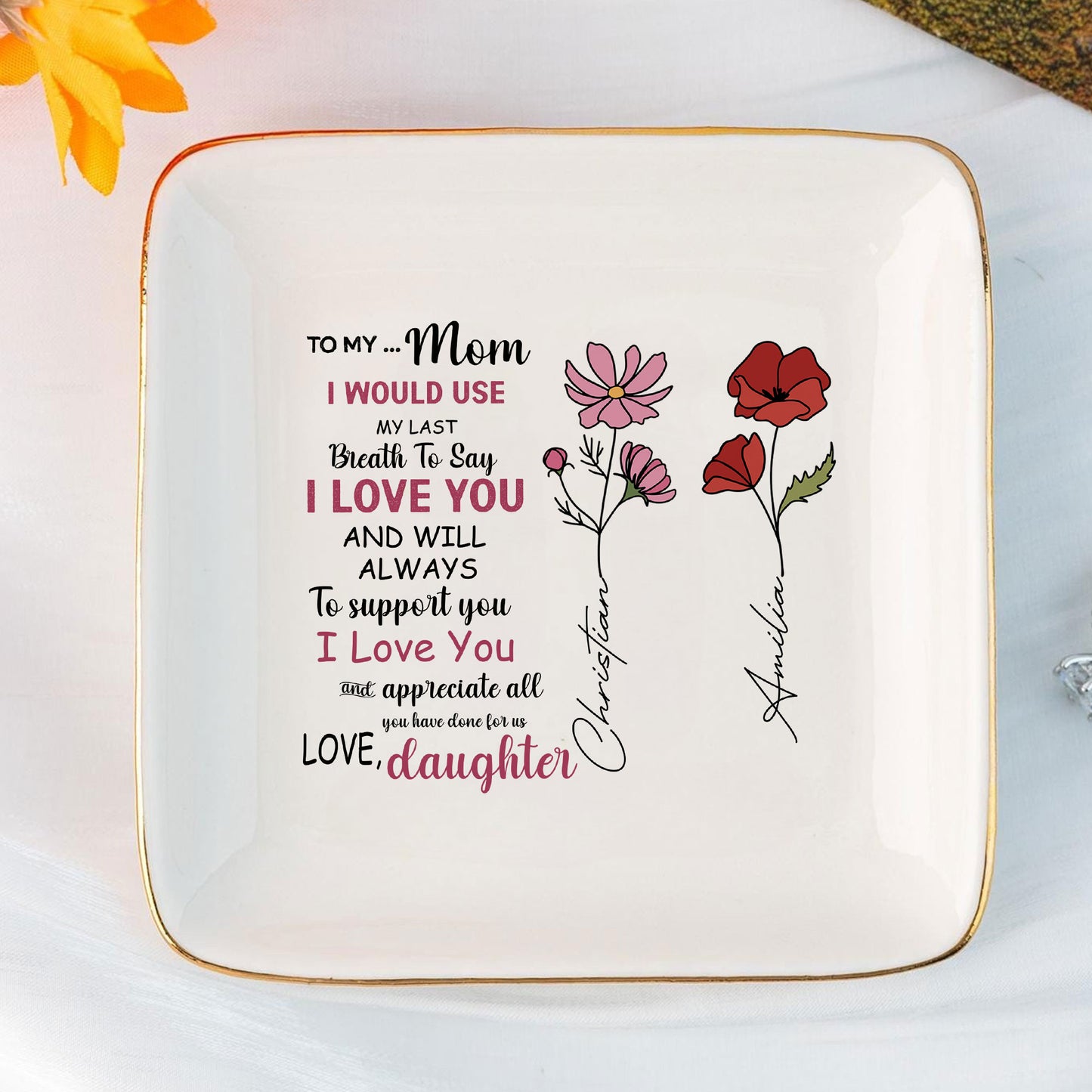 Personalized Ring Dish To My Mom I Would Use My Last Breath To Say Jewelry Dish - LuthCreative