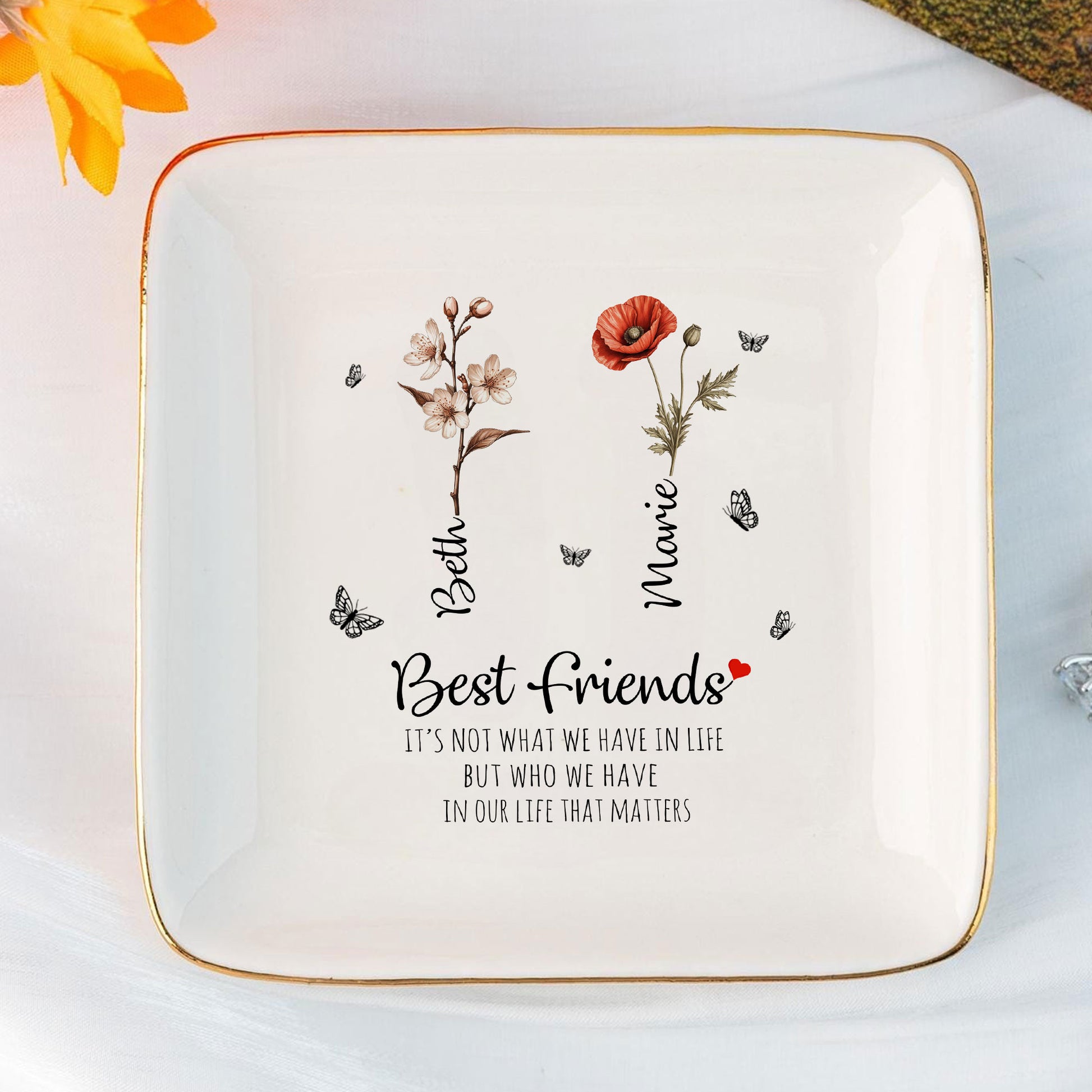 Personalized Ring Dish Best Friends It's Not What We Have In Life Customized Ceramic Jewelry Dish, Gift For Friends - LuthCreative