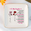 Personalized Ring Dish To my Daughter Customized Ceramic Jewelry Tray, Gift For Daughter, Wedding Gift - LuthCreative