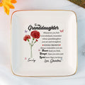 Personalized Ring Dish To my Granddaughter Customized Ceramic Jewelry Tray, Gift For Granddaughter, Wedding Gift - LuthCreative