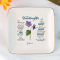 Personalized Ring Dish To My Granddaughter Customized Ceramic Jewelry Tray, Gift For Granddaughter, Wedding Gift - LuthCreative