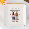 Personalized True Friendship Are Never Apart Ring Dish, Customized Jewelry Dish Friend Gift For Friend, Long Distance Best Friend Birthday - LuthCreative