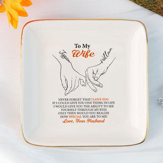 Personalized Wedding Ring Dish - Custom Jewelry Holder 'To My Wife' - Romantic Wedding Day Gift for Bride - LuthCreative