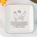 To My Beautiful Wife' Custom Jewelry Dish - Personalized Wedding Ring Holder - Romantic Bridal Gift - LuthCreative