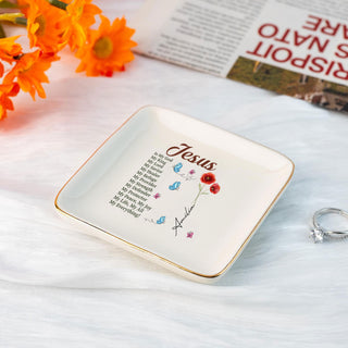 Personalized Ring Dish Jesus is my God my King my Lord Jewelry Dish