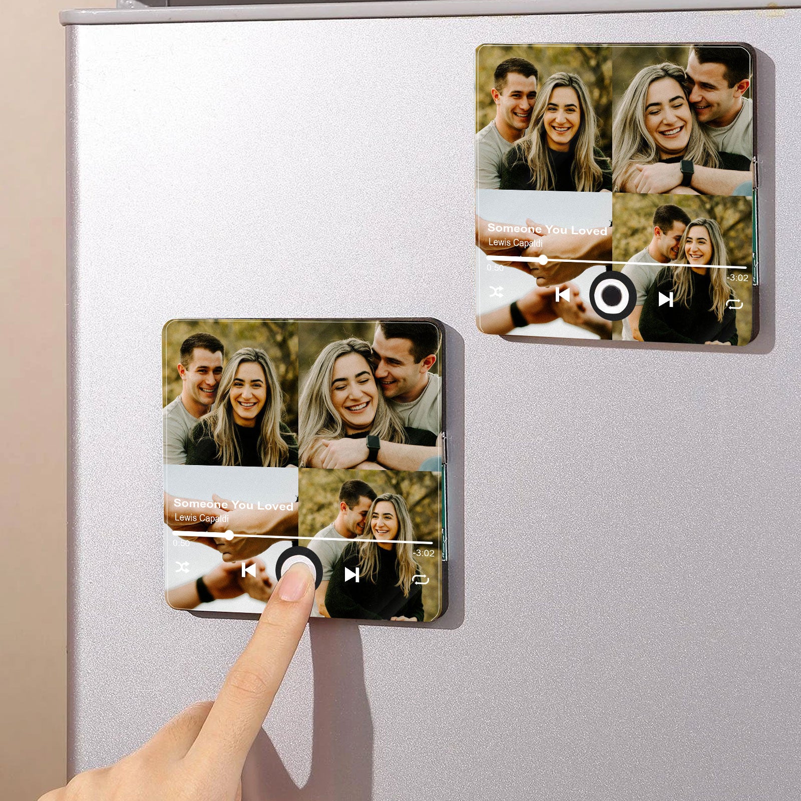 Personalized Couple Valentine Music Fridge Magnet, Music lovers Gift Magnets, Wedding Memories Refrigerator Magnets, Kitchen Photo Magnet, Custom Valentine Magnet Gifts - LuthCreative