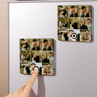 Personalized Couple Photo Music Fridge Magnet, Music lovers Gift Magnets, Wedding Memories Refrigerator Magnets, Kitchen Photo Magnet, Customize Valentine Magnet Gifts - LuthCreative