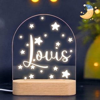 Custom Name with Stars LED Night Light | Personalized Celestial Portrait Light | Valentine's Day & Anniversary Couple Gift | Romantic LED Night Lamp - LuthCreative