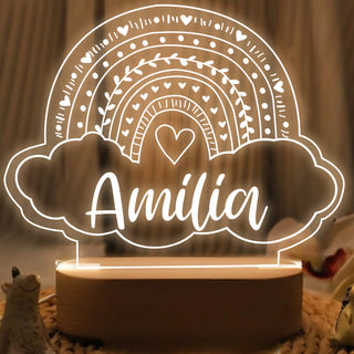 "Names in Rainbow Colors" Custom LED Night Light | Romantic Couple Gift - LuthCreative