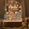 Custom Name Floral LED Night Light Lamp | Personalized Illuminated Portrait | Valentine's Day & Anniversary Couple Gift | Romantic LED Night Lamp - LuthCreative