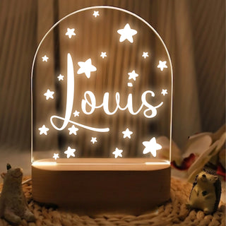 Custom Name with Stars LED Night Light | Personalized Celestial Portrait Light | Valentine's Day & Anniversary Couple Gift | Romantic LED Night Lamp - LuthCreative