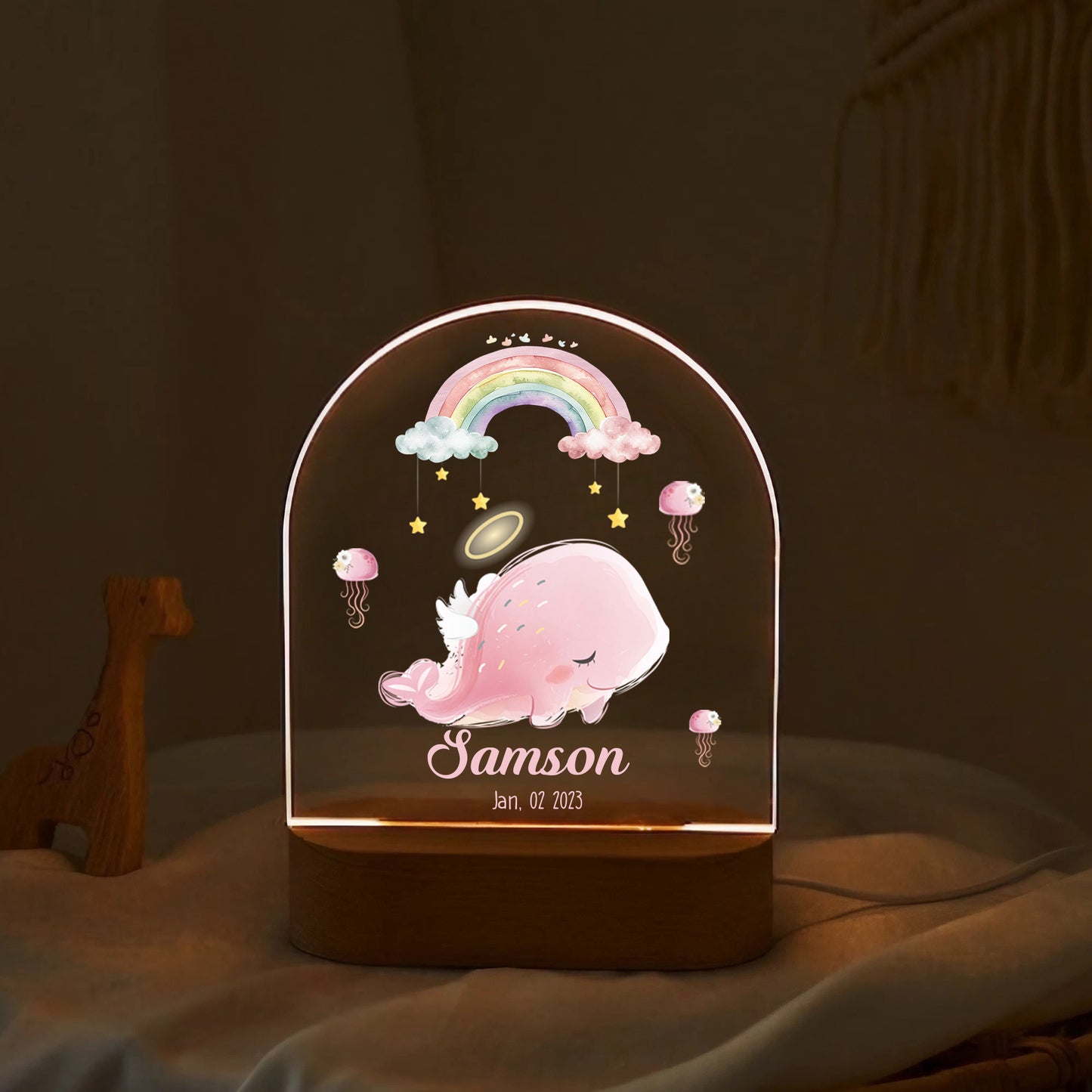 Custom Name with Ocean Whale | Seabed Night Lamp Gift - LuthCreative