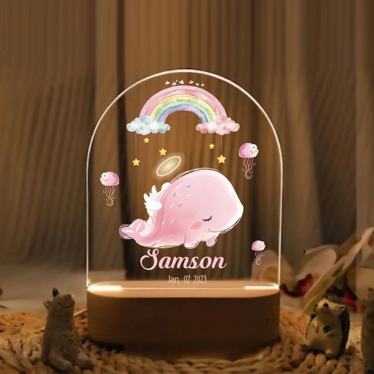 Custom Name with Ocean Whale | Seabed Night Lamp Gift - LuthCreative