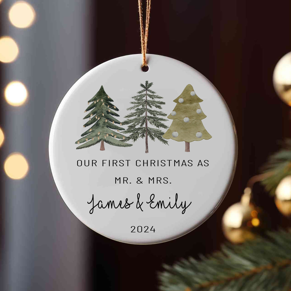 Personalized Ornament Our First Christmas Family Ornament Holiday Decorations - LuthCreative