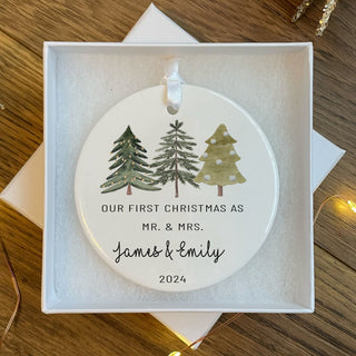 Personalized Ornament Our First Christmas Family Ornament Holiday Decorations