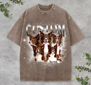 Custom Vintage Bootleg Pet Shirt | 90s Retro Dog Portrait Tee