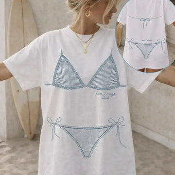 Custom Bikini Graphic Tee | Bridal Party Beach Cover Up