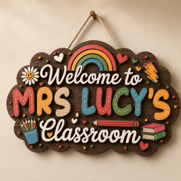 Personalized Teacher Welcome Sign | Custom Classroom Door Decor