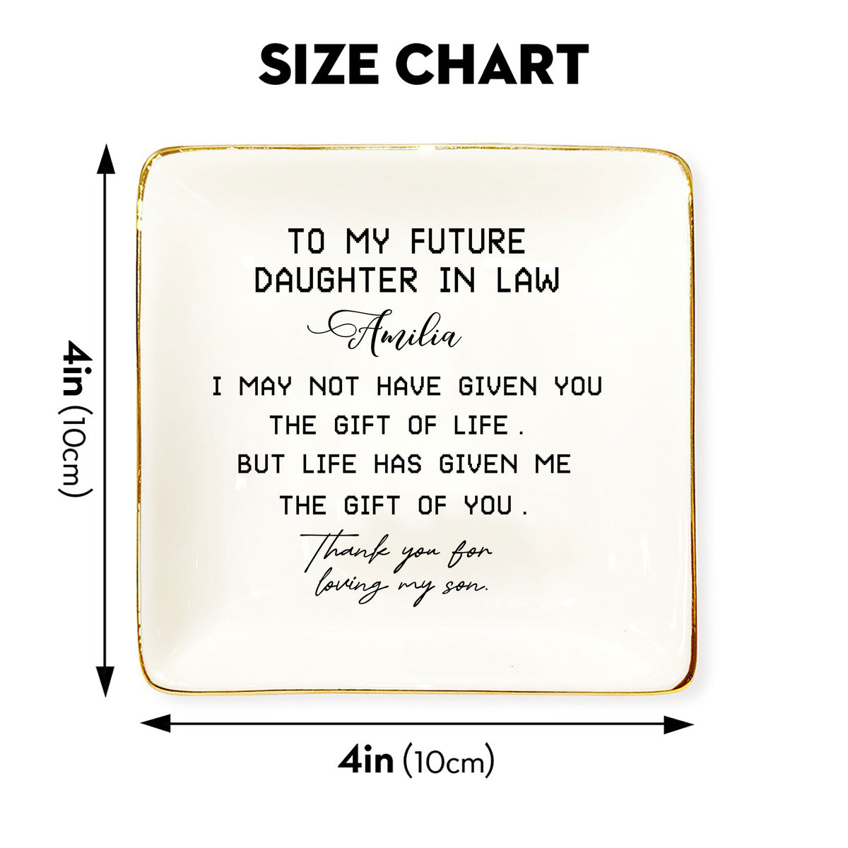 To My Future Daughter In Law Gift From Mother In Law-Personalized Jewelry Storage-Wedding Gift For Bride-Thank You For Loving My Son-Bridal Shower - LuthCreative