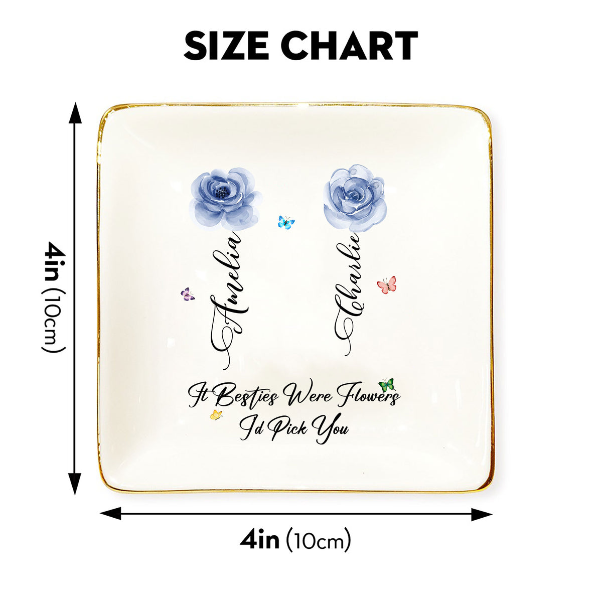 Personalized Sisters Are Different Flowers From The Same Garden Flower Sister Gift Jewelry Dish, Sister Flowers Jewelry Holder - LuthCreative