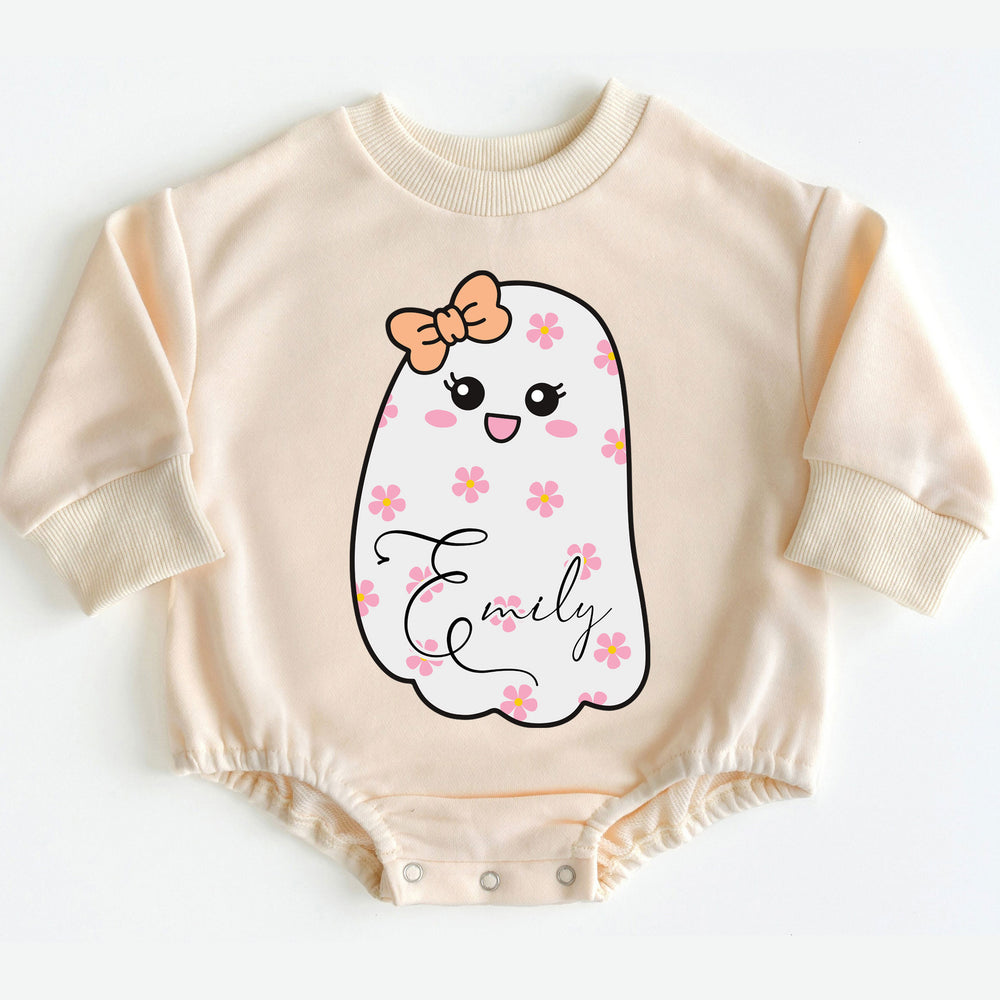 Baby Romper Long Sleeve Customize Little Boo Personalized Custom Babysuit - Gift For Baby - LuthCreative